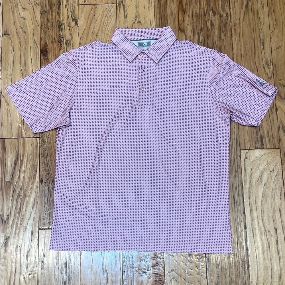 Ahead Performance Polo Shirt - Pink Micro-Pattern